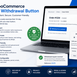 Herroepingsknop WooCommerce plugin — EU compliant withdrawal button with guest verification and admin audit log